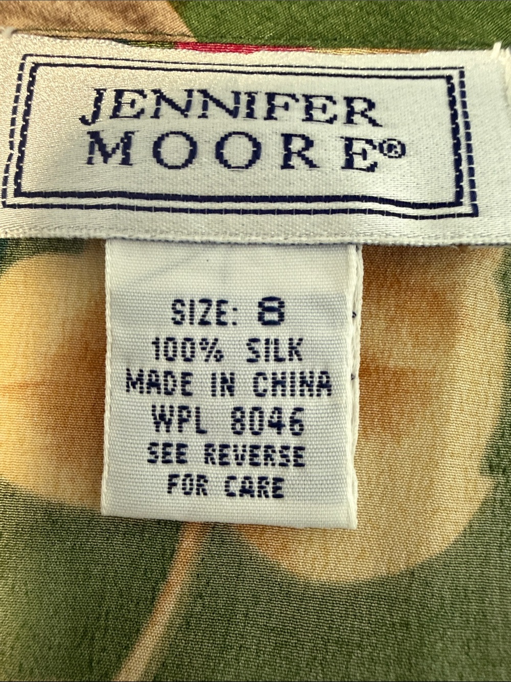 Jennifer Moore Green Floral Button-Front Women’s Top SZ8 - Picture 6 of 15
